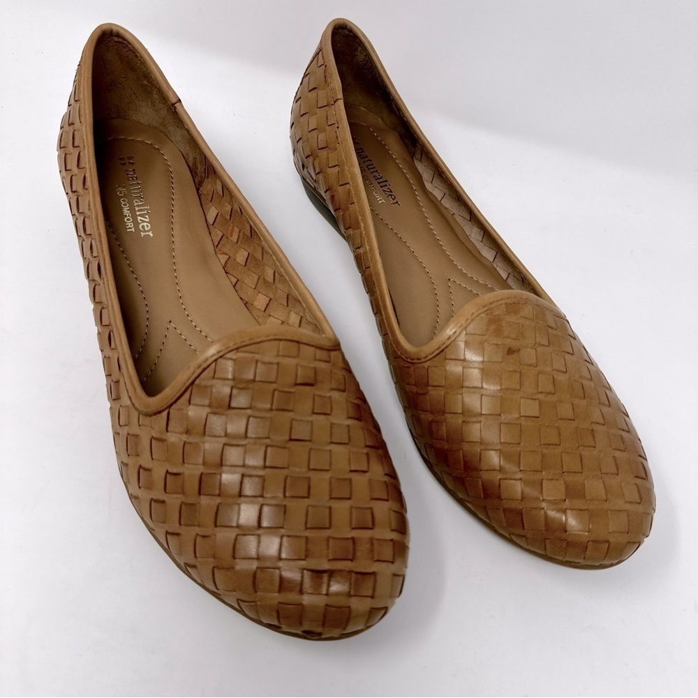 NWOT naturalizer sander brown leather slip on shoes size 9.5 wide - Picture 2 of 8